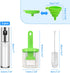 2Pack Nozzle 100ml Daily Treasures Upgraded Precise Olive Oil Glass Bottle with Oil Brush Bottle, Silicone Funnel