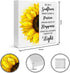 Creoate Inspirational Wood Block Sign Desk Decor - Be Like a Sunflower, Positive Uplifting Decor for Home
