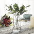 Moden Small Trapezoid Glass Vase with Gold Mouth for Home Wedding Centerpieces Decoration (4.7" x 8.7")