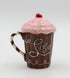 Life Is Sweet Mug with Pink Lid, 5-3/4-Inch