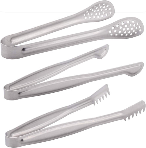Small Serving Tongs Set, 6-Inch Appetizer Tongs, Stainless Steel Mini Tongs, Set of 6