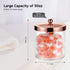 SheeChung Premium Apothecary Jar - 50 Oz. Large Clear Plastic Container Canister with Rust Proof Stainless Steel Lid, Laundry/Kitchen/Bathroom Vanity Countertop Storage Organizer Decor (Rose Gold) … by SheeChung