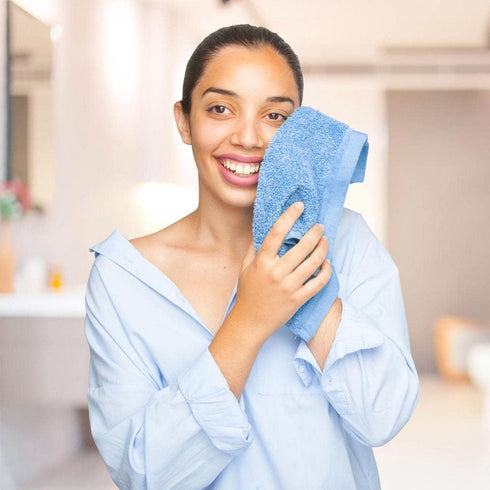QUBA LINEN 100% Cotton Wash Cloth Set, Pack of 24, Flannel Face Cloths, Highly Absorbent, Multi Color