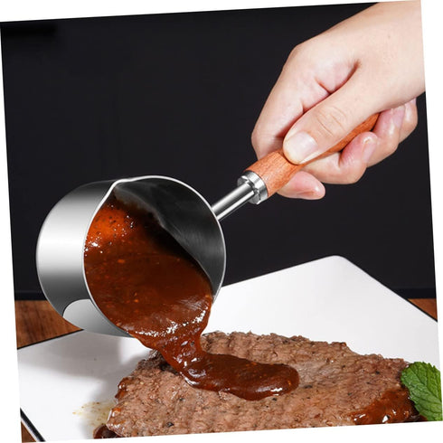 Oil Pan Casserole Pot Sauce Pan Reusable Sauce Pot Cooking Pot Stew Pot Soup Pot Ramen Pot Pasta Pan Dipping Pot Saucepans Coffee Chocolate Stainless Steel Pot Baby Metal Gravy by FELTECHELECTR