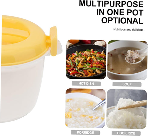 Rice Cooker Fast Microwave Cookware - Portable Heated Lunchbox Oven for Asian Cookware, Simple Travel Food Mug