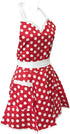 Wrapables Adjustable Flirty Hostess Apron, Red Polka Dots