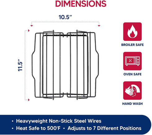 HIC Kitchen Roasting Racks, Adjustable, Non-Stick