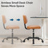 Armless 360 DUMOS Small Home Office Desk Chair - Vanity Task Chair with Low Back, Height Adjustable PU Leather Swivel