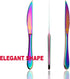 Ultra-Sharp Multi-color Serrated Steak Knives Set, 6-Piece Stainless Steel Cutlery, Dishwasher Safe (Rainbow)