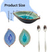 2 Pack Set, Counter, Coffee Spoon and Leaf Rest Ice Cracks Leaf Ladle Holder, Tea Spoon Rest for Kitchen Dining Table