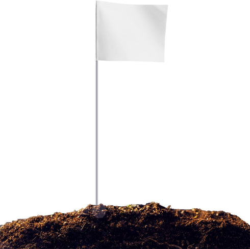 Zozen Marking Flags, White Yard Flgas, 50Pack | 15x4x5 Inch, Marker Flags, Lawn Flags Markers, Irrigation Flags, Landscape Flags, Sprinkler Flags, Garden Flags, Dog Training Flags.