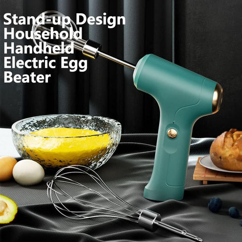 Electric Handheld Mixer with 2 Stirring Rods, 3 Speed Modes for Whipping, Mixing Pudding, Cookies, Cakes, Batters, USB