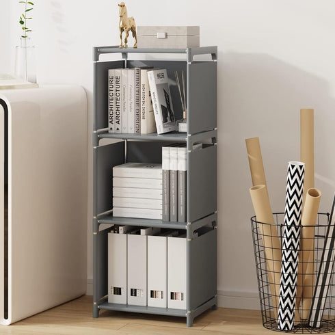 RIIPOO 3-Cube Closet, 4-Layer Versatile Storage Organizer Shelves for Bedroom Space-Saving Bookshelf | Compact Bookcase