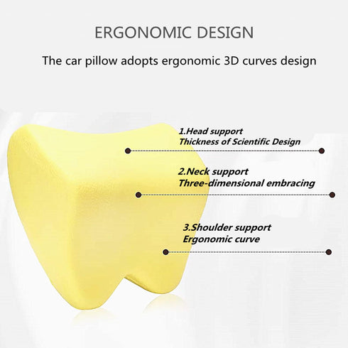 Tension,100% Car Seat Neck Pillow, Headrest Cushion Relieve Neck Pain for & Muscle Memory Foam Neck Support Head Pillow