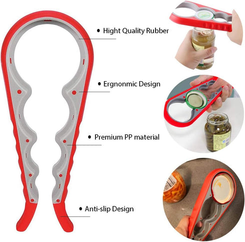 Easy-Twist Jar Opener by Maxracy, Effortless Lid Opening for Weak Hands & Arthritis, Versatile Bottle Opener