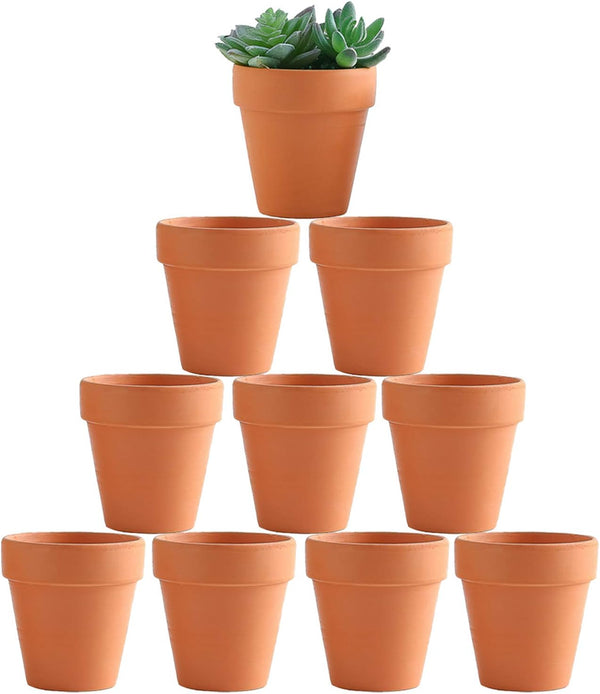 Yishang Terracotta Flower Pot - 4 Inch Clay Planter with Drain Hole for Succulent Cactus, Great for Nursery Planter,