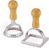 Fantes Ravioli Maker Stamps With Wooden Handles, Fluted Round And Square Shapes,