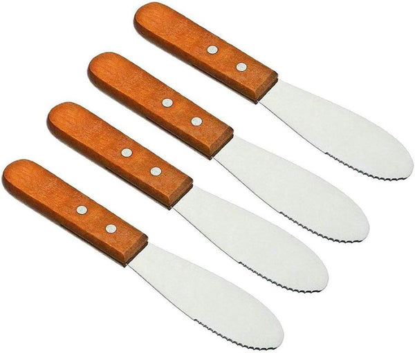 RTXANFYZ Stainless Steel Butter Spreader Butter Knife Spreader with Wood Handle for Butter,