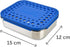 LunchBots Medium Uno Stainless Steel Sandwich Container - Eco-Friendly, Dishwasher Safe, Blue Dots for Wraps or Salads