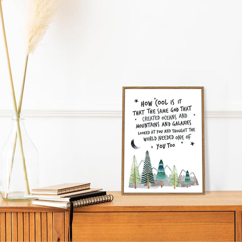 Howwii Communion Inspirational Wall Art for Nursery Mountain Decor, Same God Creation Christian Wall Decor for Kids