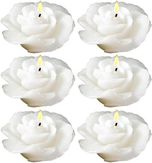 Biedermann & Sons Rose-shaped Floating Candles - Pack of 12 in White
