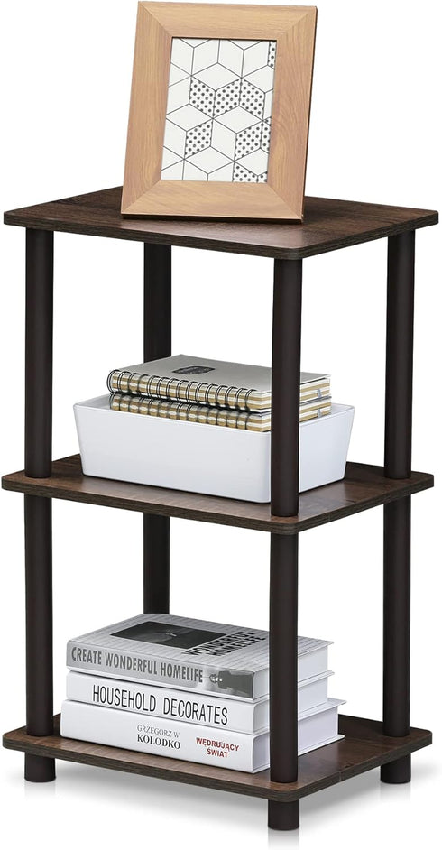 FURINNO Turn-N-Tube 2 Space Shelf, Walnut/Brown