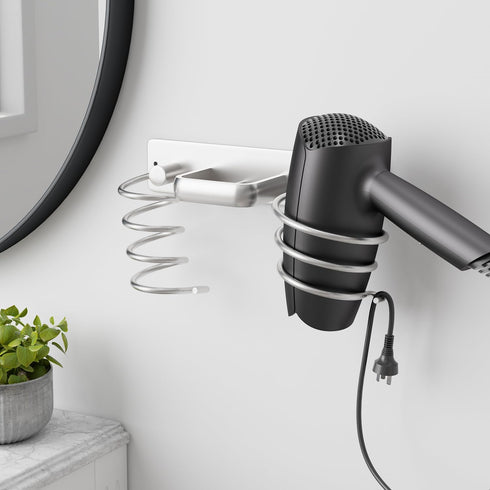 hicorfe Hair Dryer Holder 3 in 1, Wall Mounted Organizer for Bathroom Bedroom Hair Care Styling Tools
