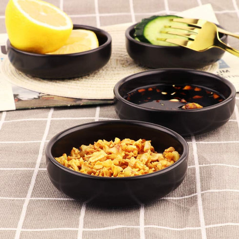 3.5" Ceramic Side Dish Set of 4 - Small Porcelain Soy Dipping Sauce Dishes for Serving