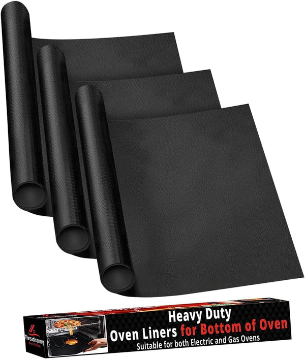 Thick Heavy Duty Oven Liners for Electric Oven | 3 Pack Non-Stick Reusable Oven Mats | BPA & PFOA Free