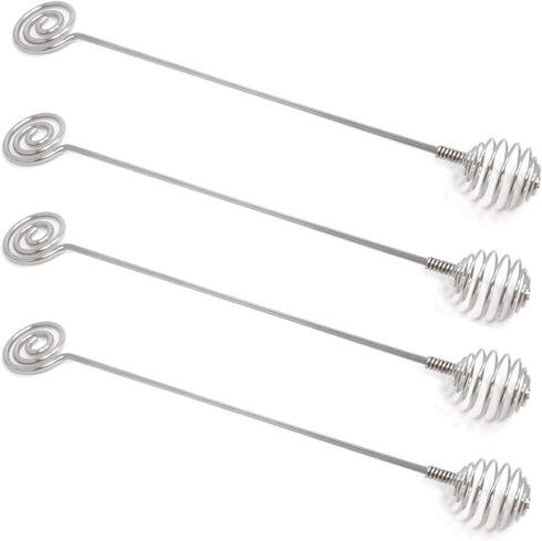 Honbay 4PCS Stainless Steel Honey Dipper Sticks Honey Spoon Dippers Stir Sticks Mixing