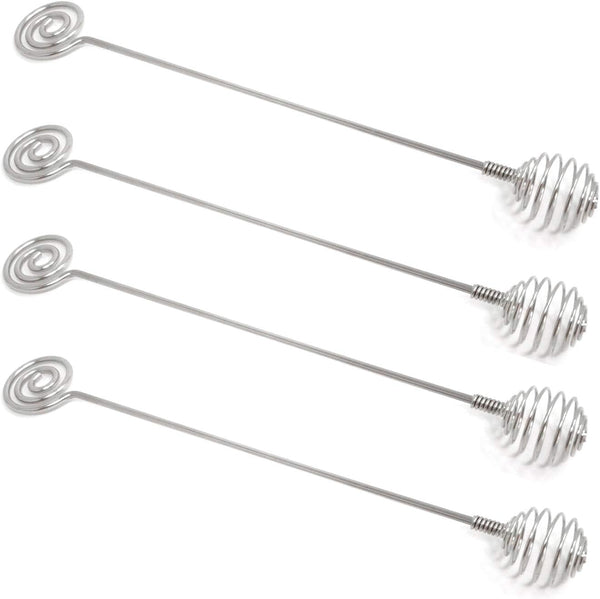 Honbay 4PCS Stainless Steel Honey Dipper Sticks Honey Spoon Dippers Stir Sticks Mixing