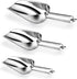E-far Stainless Steel Ice Scoop Set, Ideal for Ice Cube/Coffee Bean/Food/Candy/Flour/Popcorn, Set of 3 (5-8-12 Ounce)