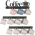 HULISEN Coffee Mug Wall Rack - Wall Mounted Coffee Cup Holder with 12 Heavy Duty Hooks and Metal Sign