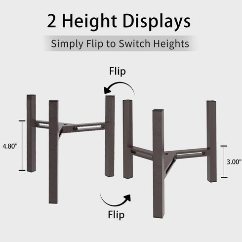 Drawinsage 5-6-7-7.5" Adjustable Plant Stand Indoor, Metal Stable Plant Holder, Modern Plant Stands Fits Pots for Home