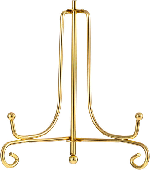 Tatuo 4 Packs Plate Holder for Display, 4 Inch Gold Plate Stand, Iron Easel Photo Holder Stand for Home Decoration