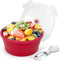 1200ml Large Camping Bowl with Foldable Spoon, Collapsible Bowl with Lid for Travel and Food Storage