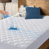 HYLEORY King Size Waterproof Mattress Pad Protector, Breathable Quilted Noiseless Fitted Sheet Up to 21", White