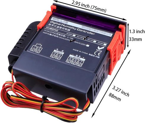 110V Digital Air Humidity Temperature Control Controller WH8040, Range 1%~99%