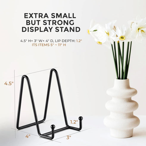 TR-LIFE 3 Pack 4.5 Inch Plate Stands for Display, Metal Frame Holder for Picture, Decorative Plate