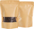 Kingrol 150 Count Kraft Paper Bags 5.9 x 8.6 Inch with Resealable Lock Seal Zipper & Transparent Window
