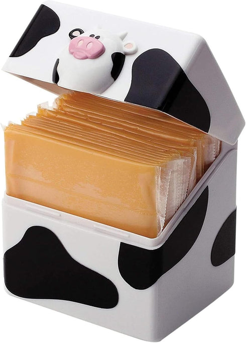 Joie Moo Moo Sliced Cheese Storage Container, Flip Top Fridge Organizer Box,