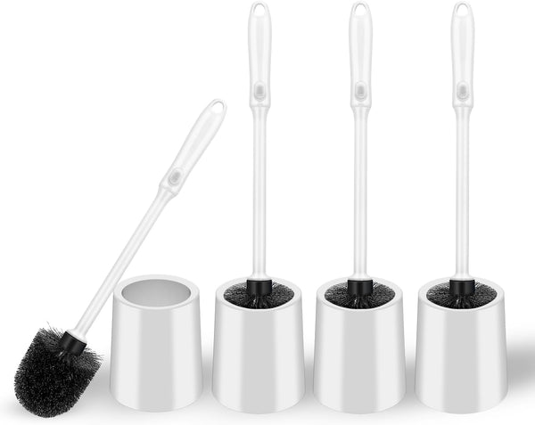 AONEZ Toilet Brush and Holder Set, 4 Pack Long Handle Non-Slip Grip Toilet