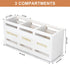 Ayiaren Wood Flatware Silverware Caddy, White Cutlery Holder for Kitchen Utensils Organizer
