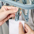 Clothes Drying Hanger with 32 Clips, Drip Foldable Hanging Rack (Light Blue)