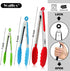 Walfos Silicone Tongs for Cooking, Heat Resistant Kitchen Tongs for Salad, Grilling, Stainless Steel and BPA Free