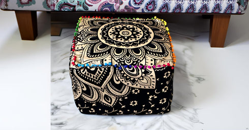 18X18X14 inches, CRAFT KALA Mandala Meditation Floor Pillows Cover Square Pillow Seating Hippie Decorative Adults