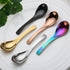 5 PCS Stainless Steel Soup Spoons, Mirror Finish Kitchen Serving Spoons for Soup Rice Tea Milk Dessert (Multicolor)