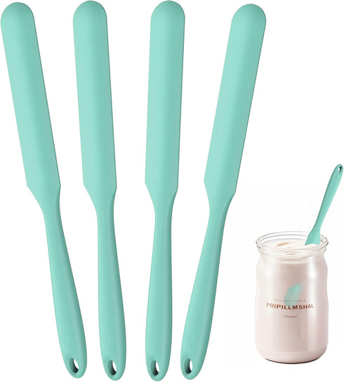 4 Pcs Silicone Jar Spatula,10 Inch Jam Spreader for Peanut Butter,Heat-Resistant Food-Grade