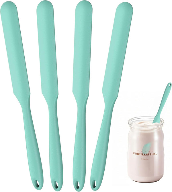 4 Pcs Silicone Jar Spatula,10 Inch Jam Spreader for Peanut Butter,Heat-Resistant Food-Grade
