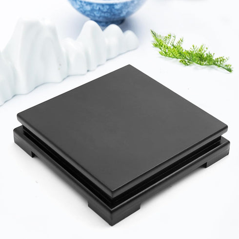 MDEOOSKY 7.9" 7.9" 1.7" Wooden Display Stand Square Wood Display Base Display Risers Square Vase Riser Teapot Aquarium